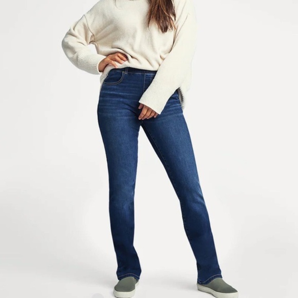 Betabrand skinny jeans dark vintage wash yoga pant jeans 4 pocket medium petite